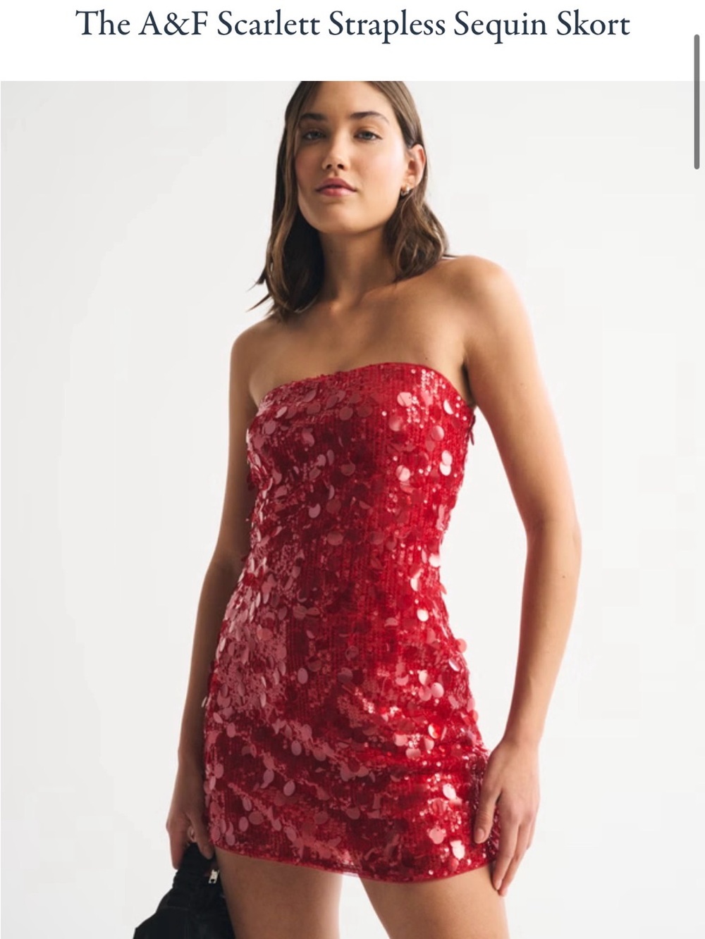 Abercrombie & Fitch Red Sequin Dress with shorts built in